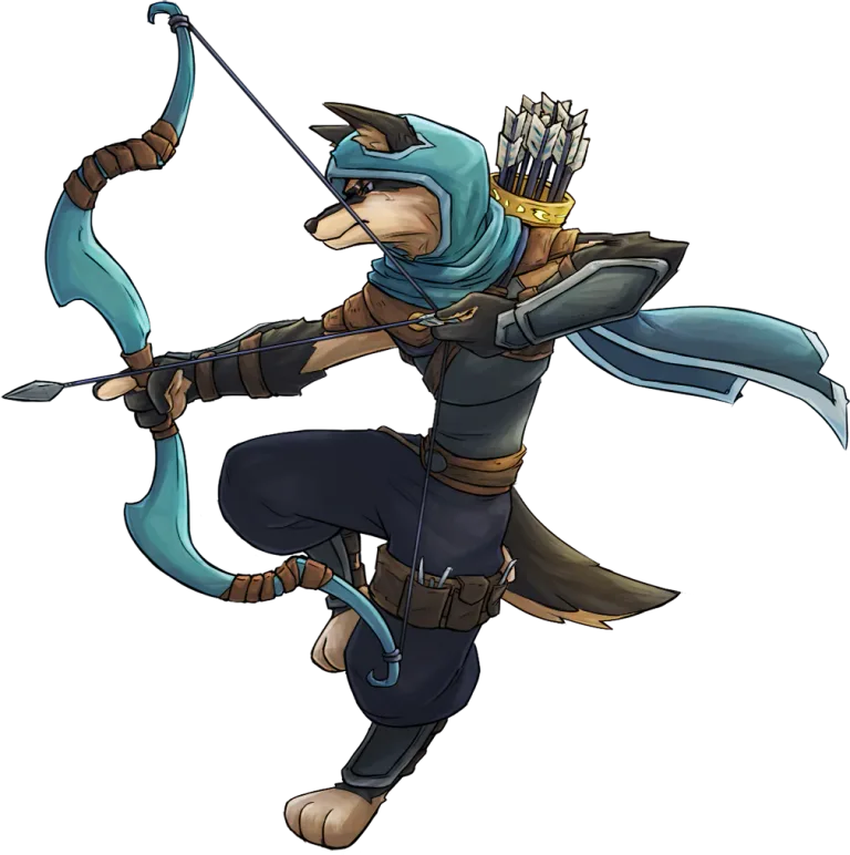 弓を構えたイヌの弓使いFinnegan