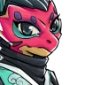 Sham, ninja bunglon, menghadap ke depan dengan shurikennya
